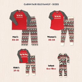 Lazy One Cabin Fair Isle Family Matching Christmas Pajamas Set, Matching Christmas PJs for Family, Baby & Kids, Teens, Adult