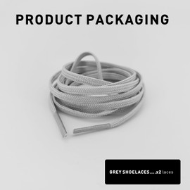 UamGlsob 5/32''(4mm) Soccer Shoe Laces for Soccer Shoes,Thin Flat Shoelaces Replacement Strings for Football Sneakers (Grey, 39"/100cm)