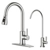 FORIOUS Kitchen Faucet and Water Filter Faucet Combo, Brushed Nickel