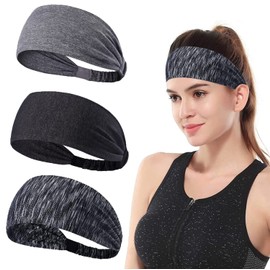 Headbands for Women,T Tersely 3 Pack Women Sport Workout Yoga Bandana Headband Non Slip Lightweight Soft Wicking Stretchy Multi Style Bandana Head Wrap Ideal for Fitness Exercise