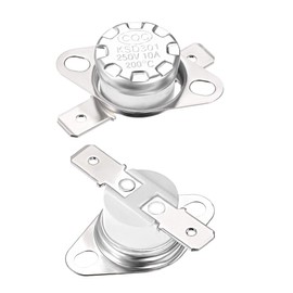 sourcing map Temperature Switch Thermostat Normally Open 200°C 10A N.C 6.3 mm Pin de Pack of 2