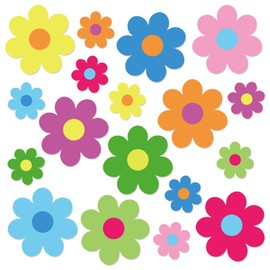 Whaline 54Pcs Flower Cut-Outs Back to School Floral Bulletin Board Decor, 2 Sizes Colorful Paper Flowers Cutouts Cute Summer Classroom Decor for Kids DIY Craft School Projects, 5.9in and 3.1in