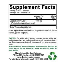 Best Natural Mastic Gum 500 mg 60 Capsules