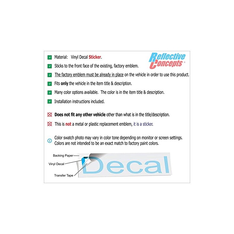 GTO 6.0 Badge Overlay Decal- Reflective RED