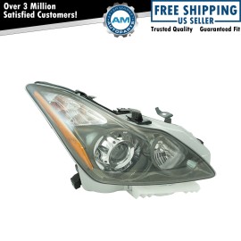 AM Autoparts Right Headlight Assembly Fits 2011-2013 INFINITI G37 2014-2015 Q60