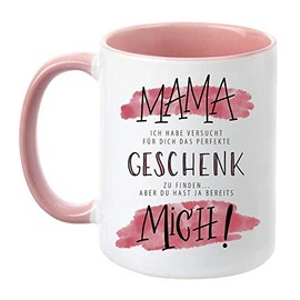 TASSENTICKER - Mama, ich Habe versucht Finden. Aber du hast ja bereits Mich! - Geschenk für Mama - Muttertag - Geburtstag - Muttertagsgeschenk - Weihnachten (Rosa)