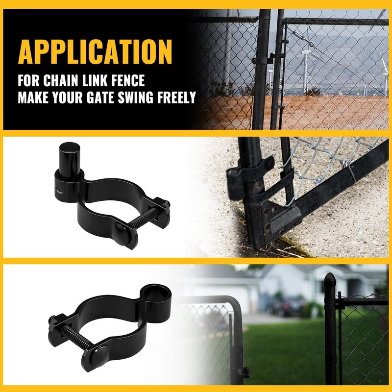 VIVIDA 1-3/8" Black Gate Hinge Kit for Chain Link Fence