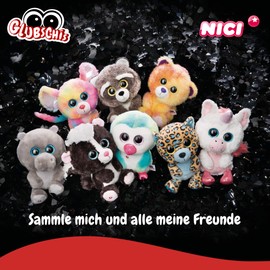 NICI Glubschis: Das Original – Rainbow Candy 15 cm – Kuscheltier Hase mit großen Augen – Flauschiges Plüschtier mit Glitzeraugen – Schmusetier für Kuscheltierliebhaber – 45561