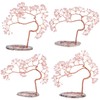 mookaitedecor Natural Rose Quartz Crystal Tree with Agate Slice Base,