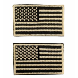 4 Pieces USA Flag Patches-Black & Gold-American Flag Patch 3.0 X 2.0 Inch Patches Morale Military Uniform Emblem Patch Iron-on Patch for Tactical Backpacks Bags Clothes Jackets Hats