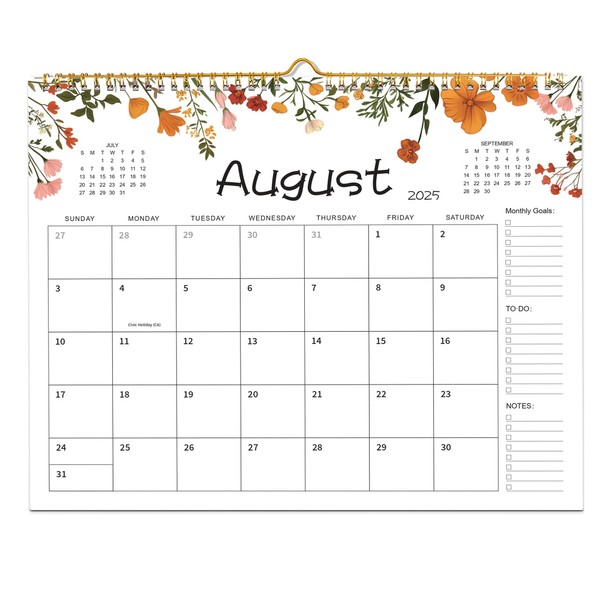 2025-2026 Wall Calendar, 15" x 12" Monthly Planner from July