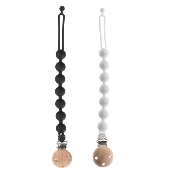 Dirbabi Silicone Pacifier Clips for Baby, 2-in-1 One Piece Design