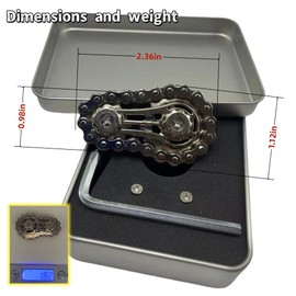 BHJWSA,Fidget Spinners Toys for Adults,Stress Relief Toys,Sprocket Chain Fidget Toy,Metal Fidget Toys Bike Chain，Metal Toy，Ideal for Stress and ADHD Relief，Desk Offices Gift (Argent)