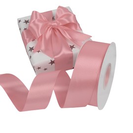 Simplegoal Double Face Dusty Pink Satin Ribbon 1-1/2 Inch X 50 Yards Polyester Ribbons for Gift Wrapping Fabric Ribbon for Crafts Flower Bouquet Hair Arts Wedding Party Decoration