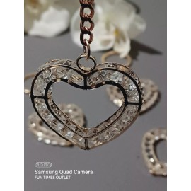 Unbranded 12 GOLD FIRST COMMUNION WEDDING CRYSTAL HEART FAVORS KEYCHAIN BAUTIZO RECUERDOS