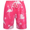 Aomig Men's Swim Trunks Swimming Shorts, Hawaiian Flamingo Print Swim