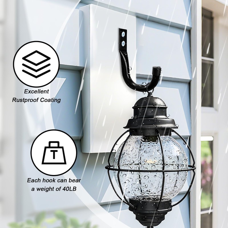 KURUI Metal Wall Hooks for Hanging Heavy Duty, 6Pcs Garage