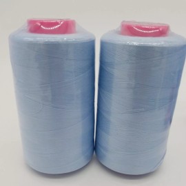 NICE FABRICS 2-Pack Light Blue 6000 Yards Per Spool Serger Sewing Machine T27 Thread Cones
