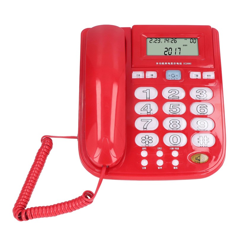 Corded Desktop Phone Wired Fixed Telephone with Big Ringtone Luminous