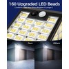 LIFENGSOLER 160LEDs Solar Motion Lights Outdoor,3-Sides Solar Wall Lights Outdoor,
