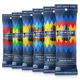 Chinook Seedery Roasted Sunflower Seeds - Jumbo Seeds Keto Snacks - Best For Snack Packs - Gluten Free, Non GMO Snack Food Gifts - 1.5 ounce (Pack of 7) - 7 Flavor Sampler Pack