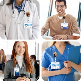 Cute Squirrel Badge Reel, Retractable ID Badge Holder Clip, Funny Nurse Badge Reels, Nursing Student Name Badge Holders, CNA MA Medical Worker Nurse Accessories for Work, Student Nurse Teacher Badge