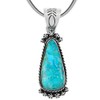 Turquoise Pendant Necklace Sterling Silver 925 (Sterling Silver Pendant with
