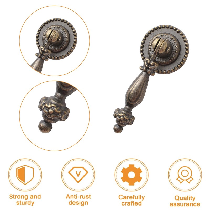 MOROBOR Antique Pendant Pulls, 4pcs Tear Drop Knobs Zinc Alloy