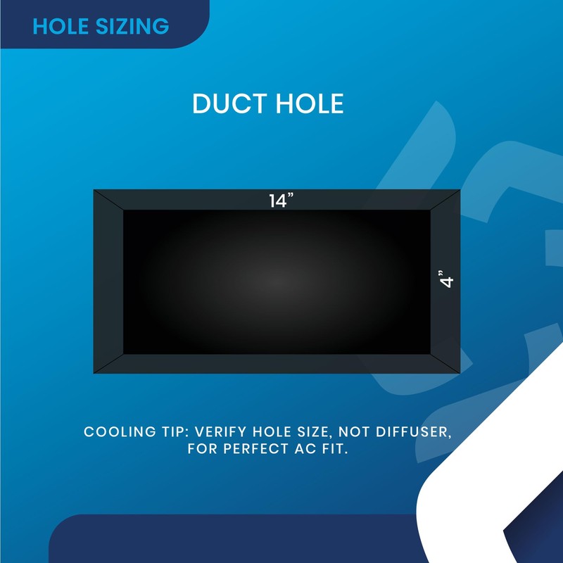 4" x 14" Duct Hole [5.6" x 15.6" Face] Aluminum