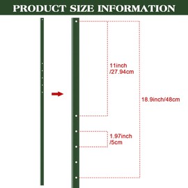 Yaocom 2 Pcs Steel Sign Post 4 ft Tall Steel Post with Green Enamel Coating Baked Sign Stakes Metal Sign Pole for Fence Road Parking Street Stop