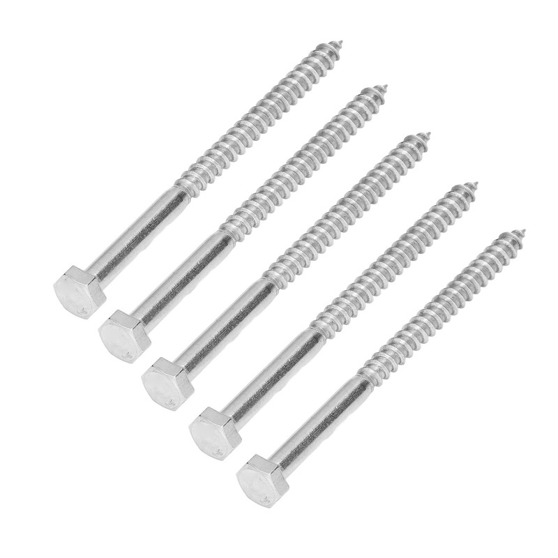 304 Stainless Steel Half Thread Bolt Wood Hex Lag Screws