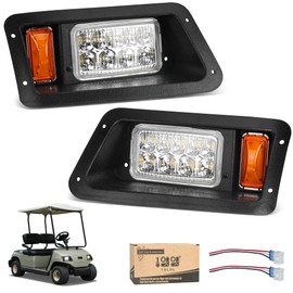 10L0L Golf Cart Head Light Kit for Yamaha Yamaha G14 G16 G19 G22 Gas or Electric Golf Cart - Front Driver Side and Passenger Side Replace 12V Headlights Light Kit Assembly, 3Pin Connector Included