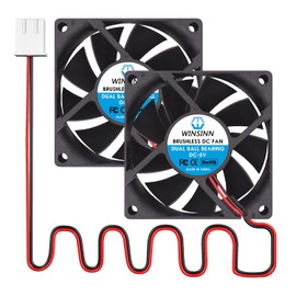 WINSINN DC 70mm Fan 5V 7020 Dual Ball Bearing Brushless Cooling 70x20mm 2PIN (Pack of 2Pcs)