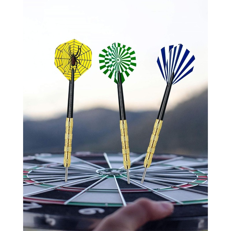18 Pack Steel Tip Darts, Professional Darts Metal Tip Set