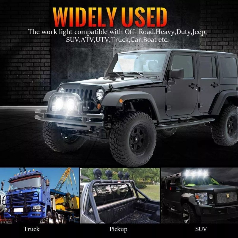 Bricologht Round 7 inch Front Bumper Spot LED Work Light