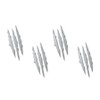 4 Ripped Claw Marks 6'' Solid Silver Vinyl Sticker Decals
