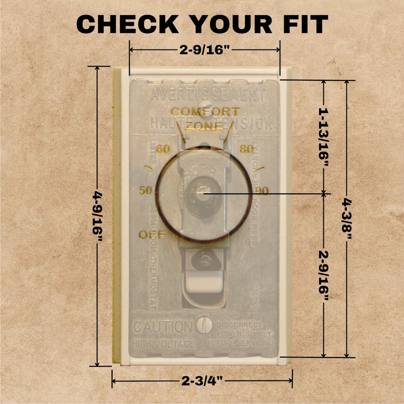 White Double Pole Line Volt Thermostat Cover with Line Volt