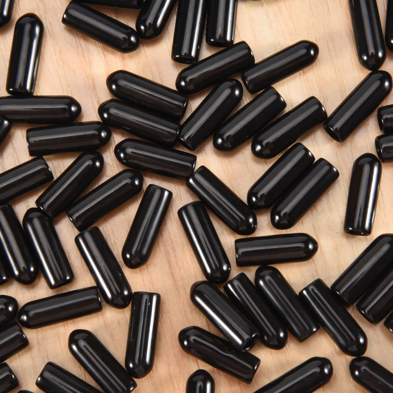 400Pcs Rubber End Caps 4mm ID PVC Round Tube Bolt