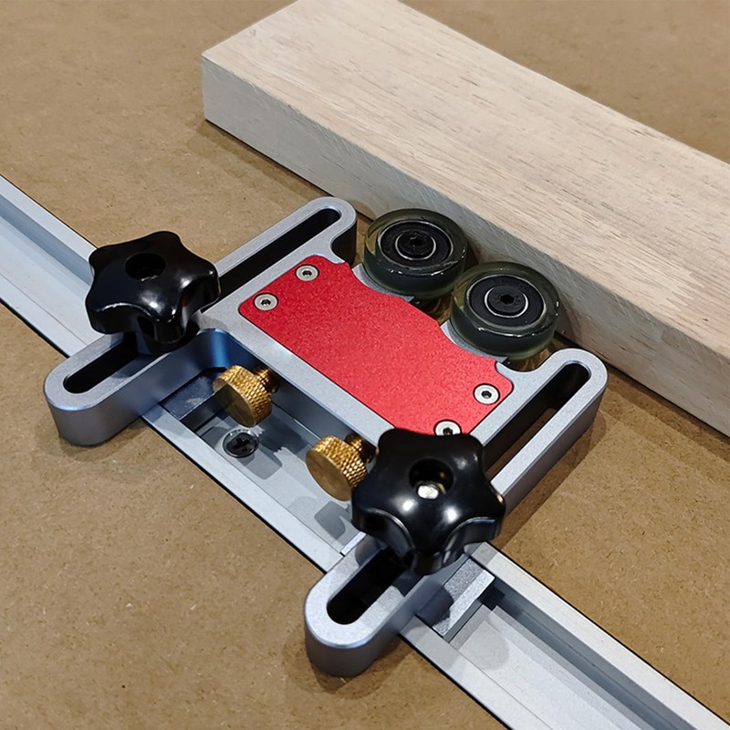 Table Saw Roller Jig, Bearing Roller Featherboard Double Wheel Sliding