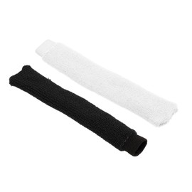 PATIKIL Cotton Feeling Badmin Thong Towel Grips, 2 Pack Nylon Tennis Racquet Overgrip Racket Grip Hand Glue, Anti Slip Wet Band for Golf Bike Handles, Black/White