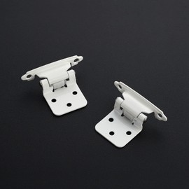 Ravinte 60 Pack (30 Pairs) 1/2" Overlay Cabinet Hinges, Self-Closing Semi-Concealed Face Mount, White Decorative Hardware with Door Bumpers for Kitchen & Cupboard Doors