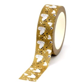 Unbranded  GOLD HEART WASHI TAPE FULL ROLL NEW