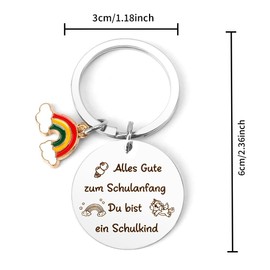 Gifts for School Enrolment Gift Key Ring Children's Guardian Angel Keyring Lucky Charm First Day of School Ideas Filling School Cone School Child 2024 Girls Start of School, All Good