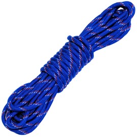 M.walk Nylon Rope Thickness 0.2 inch (4 mm), Length 3.3 - 66.4 ft (1 - 20 m), Red, Blue (Blue, 3.3 ft (1 m)