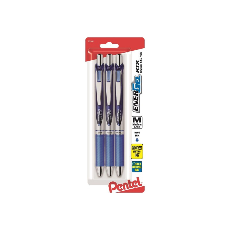 Pentel EnerGel Deluxe RTX Gel Ink Pens, 0.7 Millimeter Metal