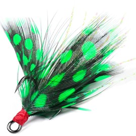 Angelhaken, 10 Stück Drillingshaken mit Federn und Widerhaken, Fischköderhaken für Salzwasser und Süßwasser