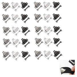 30 pcs 3 Colors Hook and Bar Fasteners for Trousers, Sewing Hooks and Eyes Closure fastenings for Skirt Dress Bra Sewing DIY Crafting