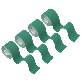 PATIKIL 5.5 Yard x 2 Inch Kinesiology Tape, 4 Roll Adhesive Cotton Sports Muscle Support Tapes Waterproof Elastic Tape for Knee Ankle Wrist Shoulder, Dark Green