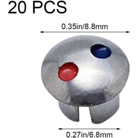 20Pcs Faucet Replacement Part | Water Temperature Indicators | Hot Cold Water Markers, Handle Index Buttons Faucets Replacement Part, Hot and Cold Signs Button Hot Cold Water Label for Kitchen