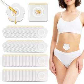 100 Pcs Castor Oil Pack Wrap for Belly Button, Self-Adhesive Disposable Castor Oil Patches, Highly Absorbent Anti Oil Leak (Oil Not Included)